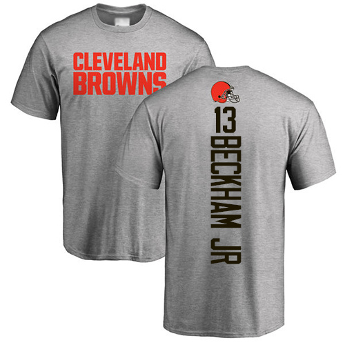 Men Cleveland Browns Odell Beckham Jr Ash Jersey #13 NFL Football Backer T Shirt